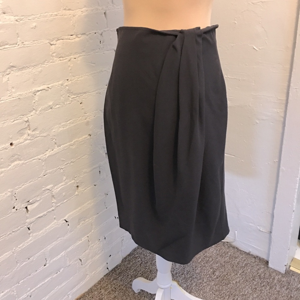 MaxMara pleated pencil skirt charcoal wool size 10